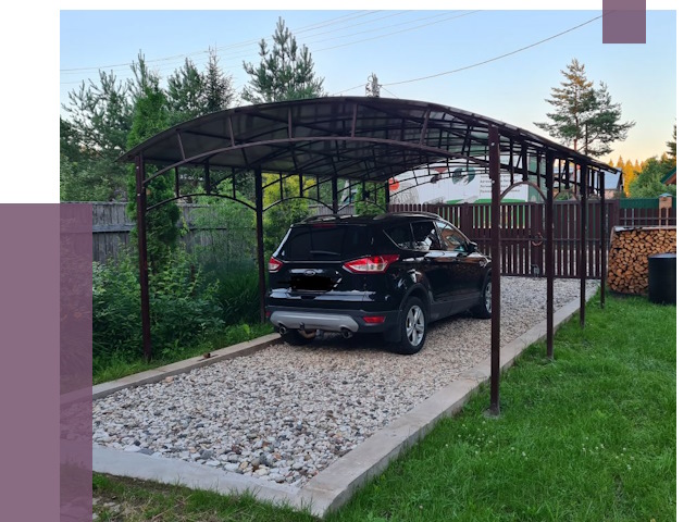 Навесы для автомобиля в Сестрорецке от 13170 руб.  | ПРОЛЁТ-Сст