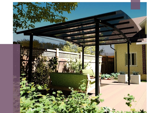 Навесы для террасы в Сестрорецке от 13067 руб. под ключ | ПРОЛЁТ-Сст