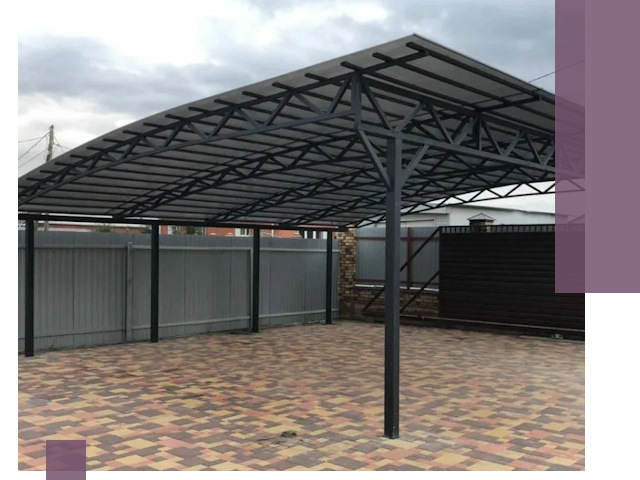 Металлические навесы под ключ в Сестрорецке — изготовление и монтаж