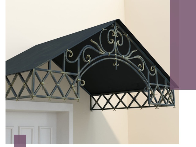 Двускатные металлические козырьки под ключ в Сестрорецке